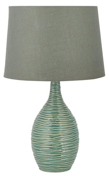 Stolná lampa zelená keramická 57 cm látková tieniaca váza v tvare kábla s vypínačom Moderný minimalistický štýl