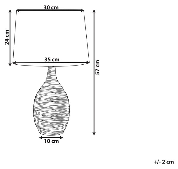 Stolná lampa zelená keramická 57 cm látková tieniaca váza v tvare kábla s vypínačom Moderný minimalistický štýl