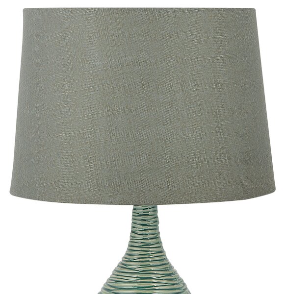 Stolná lampa zelená keramická 57 cm látková tieniaca váza v tvare kábla s vypínačom Moderný minimalistický štýl