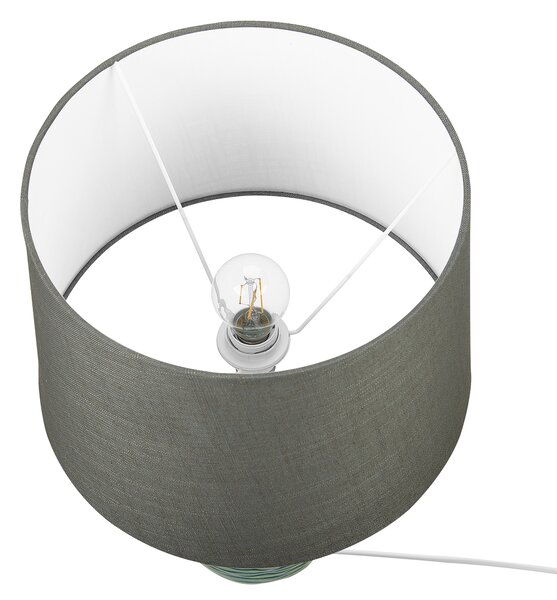 Stolná lampa zelená keramická 57 cm látková tieniaca váza v tvare kábla s vypínačom Moderný minimalistický štýl