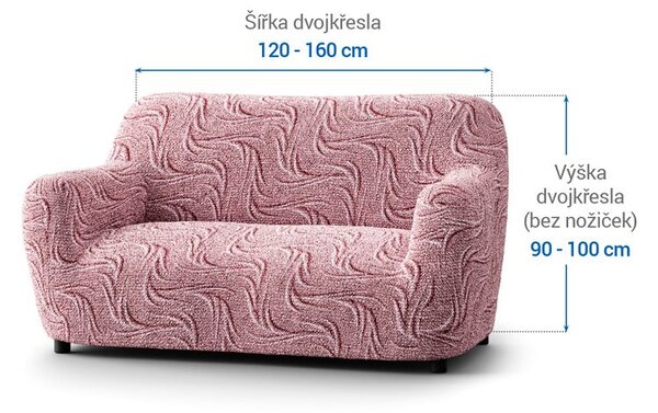 Bielastické poťahy BRILLANTE bordó dvojkreslo (š. 120 - 160 cm)
