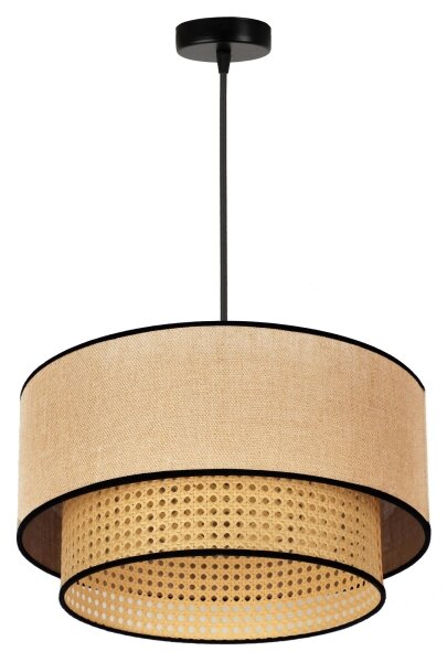 Duolla - Luster na lanku BOHO 1xE27/15W/230V pr. 45 cm béžová/ratan