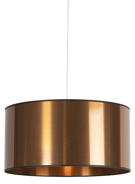 Art Deco závesná lampa biela s medeným tienidlom 50 cm - Pendel