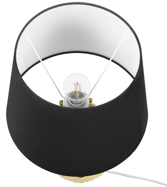 Stolná lampa zlatá čierna 52 cm keramický podstavec v tvare ananásu polyesterové tienidlo eklektický štýl obývačka spálňa