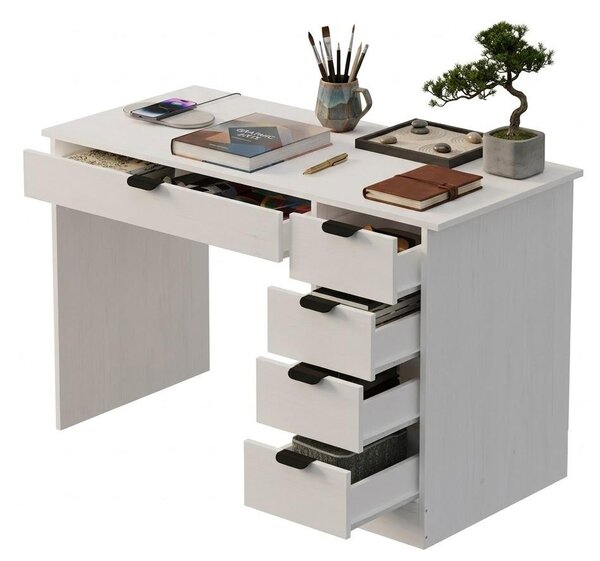 Detský písací stôl 120 cm s 5 zásuvkami, moderný loftový štýl, počítačový stôl