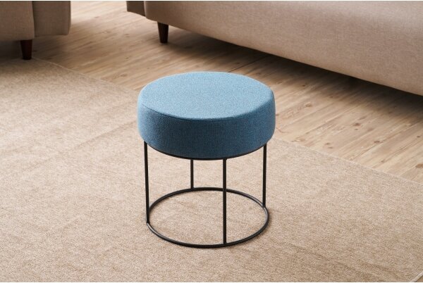 Taburet RELO, priemer 40 cm, modrý