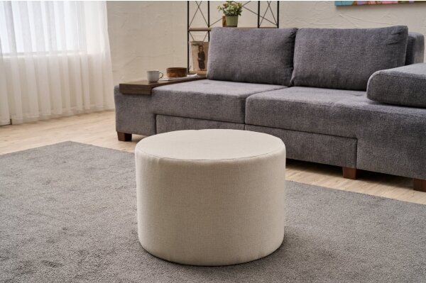 Taburet RABO priemer 58 cm, krémový