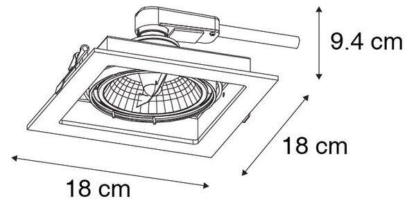 Moderné zapustené bodové svetlo čierne 18 cm nastaviteľné - Artemis 111