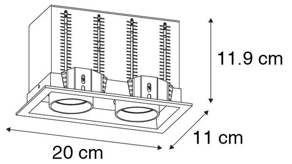 Moderné zapustené bodové svetlo čierne nastaviteľné 2-svetlo - Roof