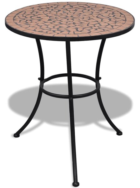 Bistro stolík, tehlová farba 60 cm, mozaikový