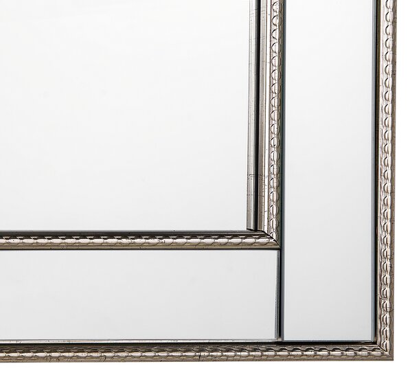 Nástenné zrkadlo strieborné a zlaté obdĺžnikové 60 x 90 cm minimalistický dizajn art deco spálňa obývacia izba