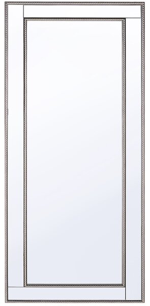 Nástenné zrkadlo strieborné a zlaté obdĺžnikové 50 x 130 cm minimalistický dizajn art deco spálňa obývacia izba