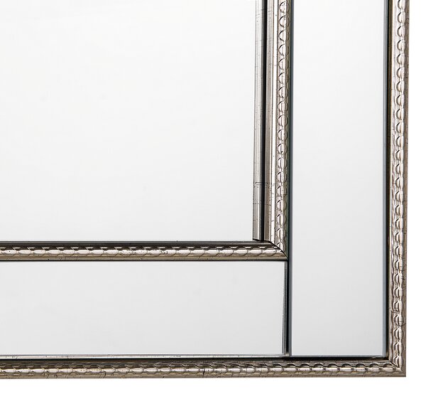 Nástenné zrkadlo strieborné a zlaté obdĺžnikové 50 x 130 cm minimalistický dizajn art deco spálňa obývacia izba