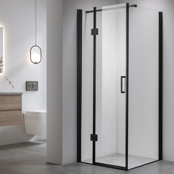 BPS-koupelny Štvorcový sprchovací kút ZES KZ1390B BL 90x90 čierna/transparent - bez vaničky