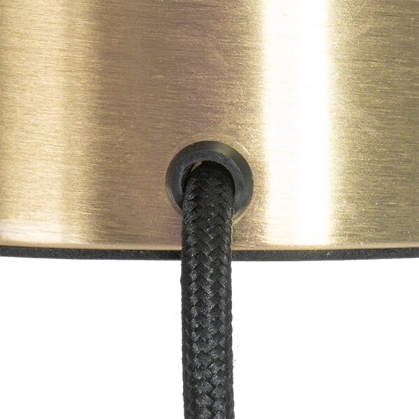 Moderná stolná lampa mosadz s dymovým sklom - Stiklo