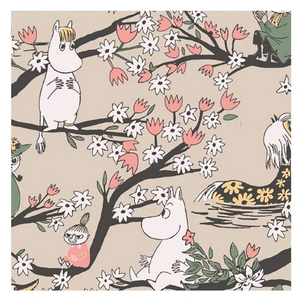 Servítky Moomin Falls in Love 33x33cm, 20ks / pieskové