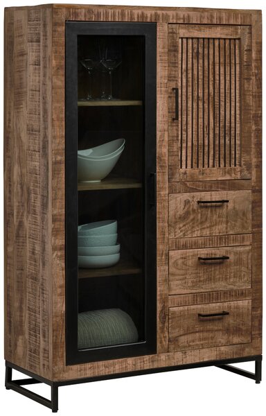 VYSOKÁ KOMODA, mangové drevo, prírodná farba, svetlohnedá, 90/142/40 cm Carryhome - Komody