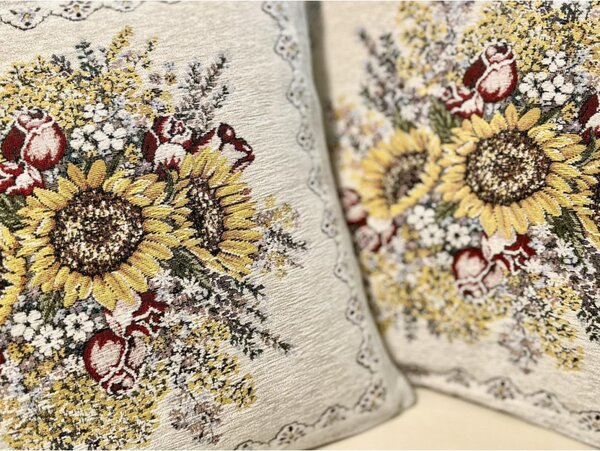 Gobelínová obliečka na vankúš Slnečnice Chenille IT101 Farba Viacfarebná Rozmery 42x42 cm