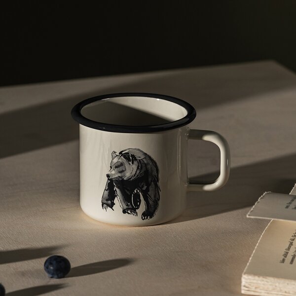 Muurla Hrnček Bear 0,37l, smalt / béžový