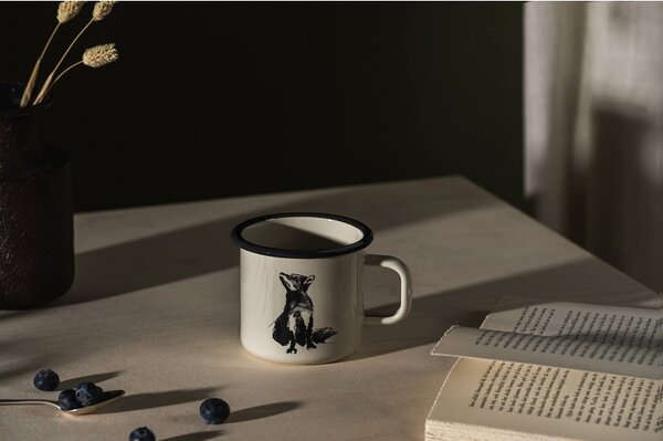 Muurla Hrnček Fox 0,37l, smalt / béžový