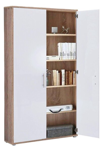 KANCELÁRIA, dub sonoma, biela s vysokým leskom, MID.YOU - Kancelárske regály, Online Only