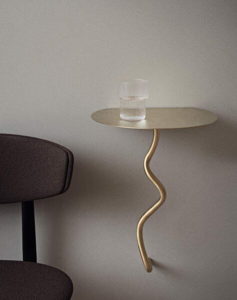 Ferm Living Nástenný stolík Curvature, brass