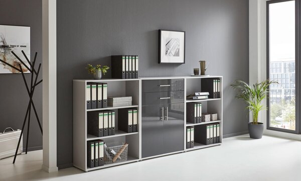 SKRINKA NA DOKUMENTY, sivá, antracitová s vysokým leskom, 253,2/113,6/33 cm MID.YOU - Online Only kancelárie, Online Only