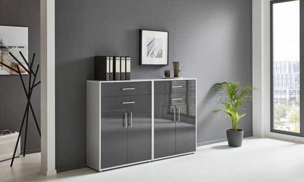 SKRINKA NA DOKUMENTY, sivá, antracitová s vysokým leskom, 168,8/113,6/33 cm MID.YOU - Online Only kancelárie, Online Only