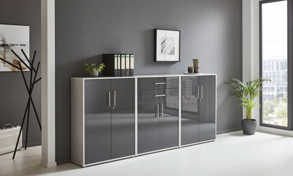 SKRINKA NA DOKUMENTY, sivá, antracitová s vysokým leskom, 253,2/113,6/33 cm MID.YOU - Online Only kancelárie, Online Only