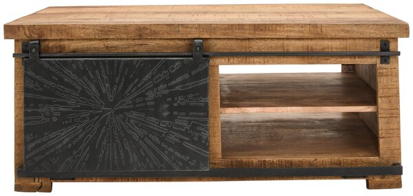 KONFERENČNÝ STOLÍK, prírodná farba, čierna, drevo, kov, 110/70/45 cm Ambia Home - Stolíky do obývačky