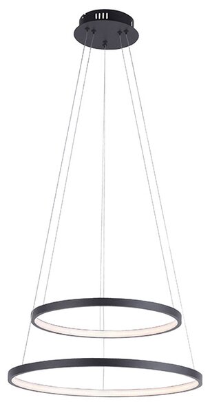 Moderné závesné svietidlo antracitové vrátane LED stmievateľnej - Anella Duo