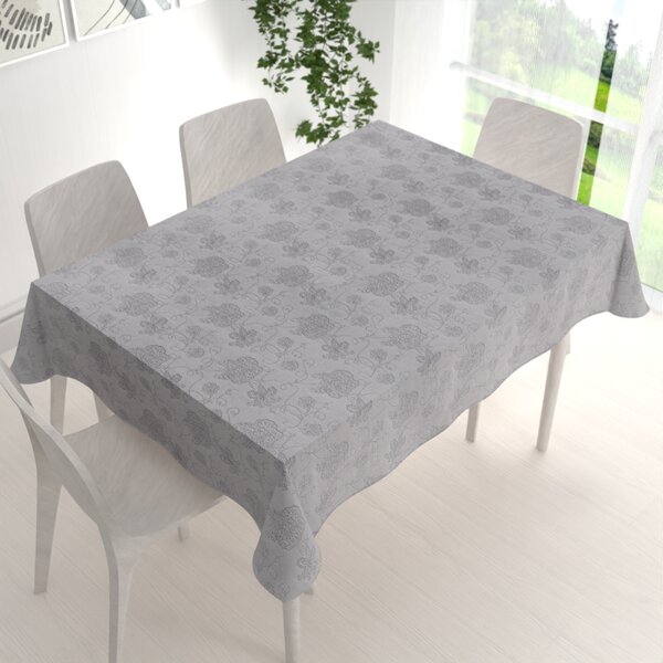 Biante Teflónový obdĺžnikový obrus TF-083 Kvetované ornamenty na sivom 50x100 cm