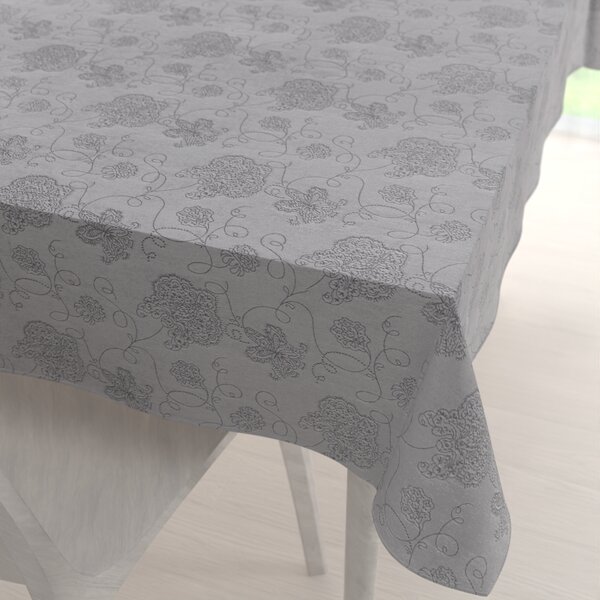 Biante Teflónový obdĺžnikový obrus TF-083 Kvetované ornamenty na sivom 50x100 cm