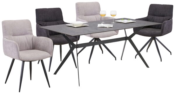 JEDÁLENSKÝ STÔL, čierna, sivá, 180/90/75 cm Hom`in - Stoly