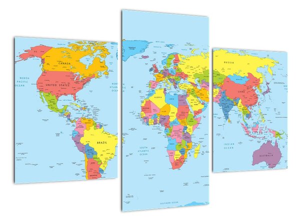 Mapa sveta - obraz (Obraz 90x60cm)