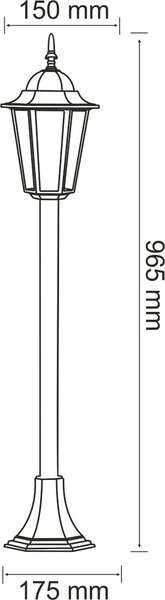 Vonkajšie svietidlo patina 1m | 1xE27 LIGURIA 202253 Polux