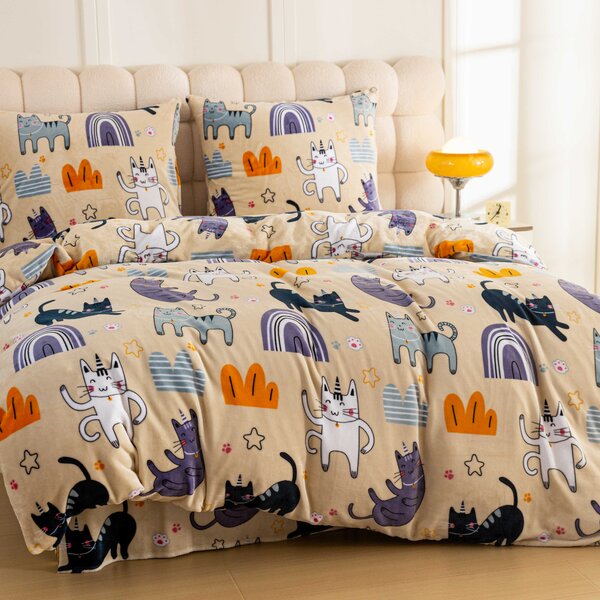 Mikroplyšové obliečky PURRSLEEP béžové Rozmer obliečky: 2 ks 70 x 90 cm | 200 x 220 cm