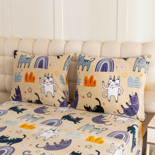 Mikroplyšové obliečky PURRSLEEP béžové Rozmer obliečky: 2 ks 70 x 90 cm | 200 x 220 cm