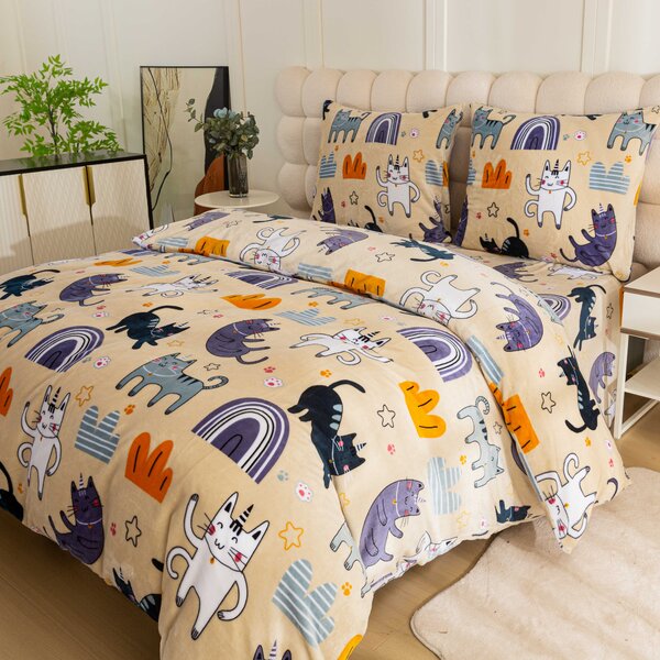 Mikroplyšové obliečky PURRSLEEP béžové Rozmer obliečky: 2 ks 70 x 90 cm | 200 x 220 cm