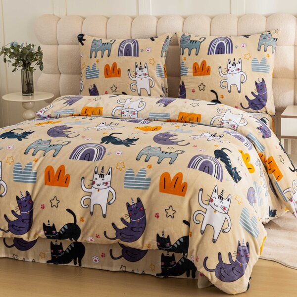 Mikroplyšové obliečky PURRSLEEP béžové Rozmer obliečky: 2 ks 70 x 90 cm | 200 x 220 cm