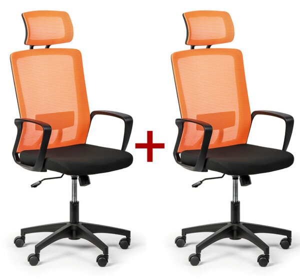 Kancelárska stolička BASE PLUS 1+1 ZADARMO, oranžová