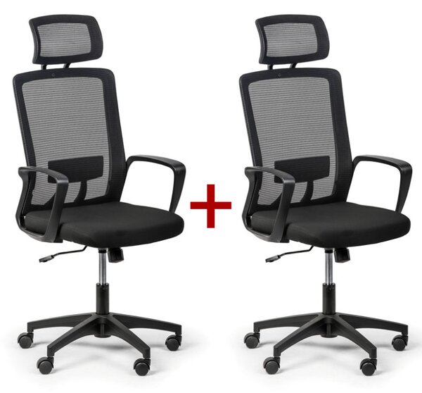 Kancelárska stolička BASE PLUS 1+1 ZADARMO, čierna
