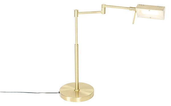 Dizajnová stolná lampa zlatá vrátane LED s dotykovým stmievačom - Notia