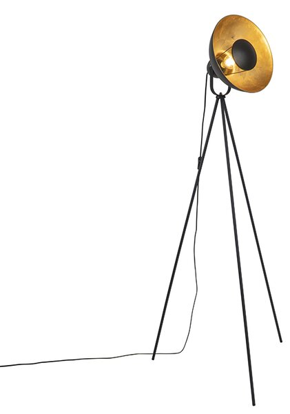 Stojacia lampa čierna so zlatým statívom 154,4 cm - Magnax Eco