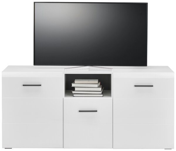 SKRINKA POD TV, antracitová, biela, 140/64/42 cm Hom`in - TV nábytok