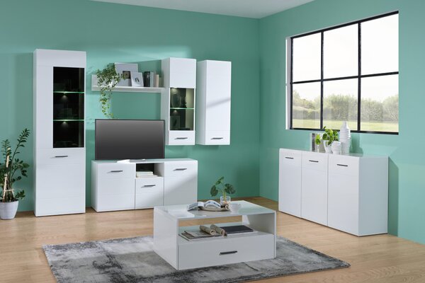SKRINKA POD TV, antracitová, biela, 140/64/42 cm Hom`in - TV nábytok