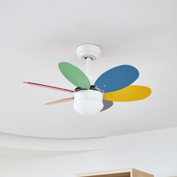 Stropný ventilátor Litur so svetlom, tichý, Ø 77 cm, E27 – Lindby Lindby, Litur, Viacfarebná, Obývacia izba, Drevo, Moderný