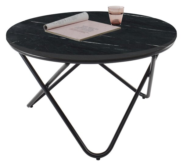 KONFERENČNÝ STOLÍK, čierna, kov, kameň, 80/46/80 cm MID.YOU - Stolíky do obývačky, Online Only