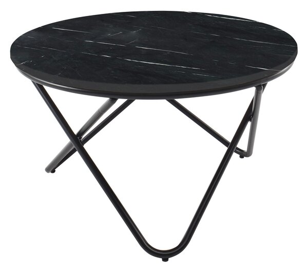 KONFERENČNÝ STOLÍK, čierna, kov, kameň, 80/46/80 cm MID.YOU - Stolíky do obývačky, Online Only