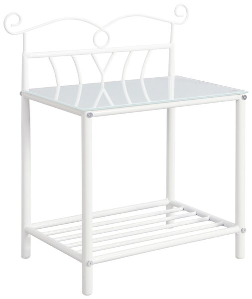 NOČNÁ SKRINKA, číra, biela, 53/60/30 cm Carryhome - Nočné stolíky